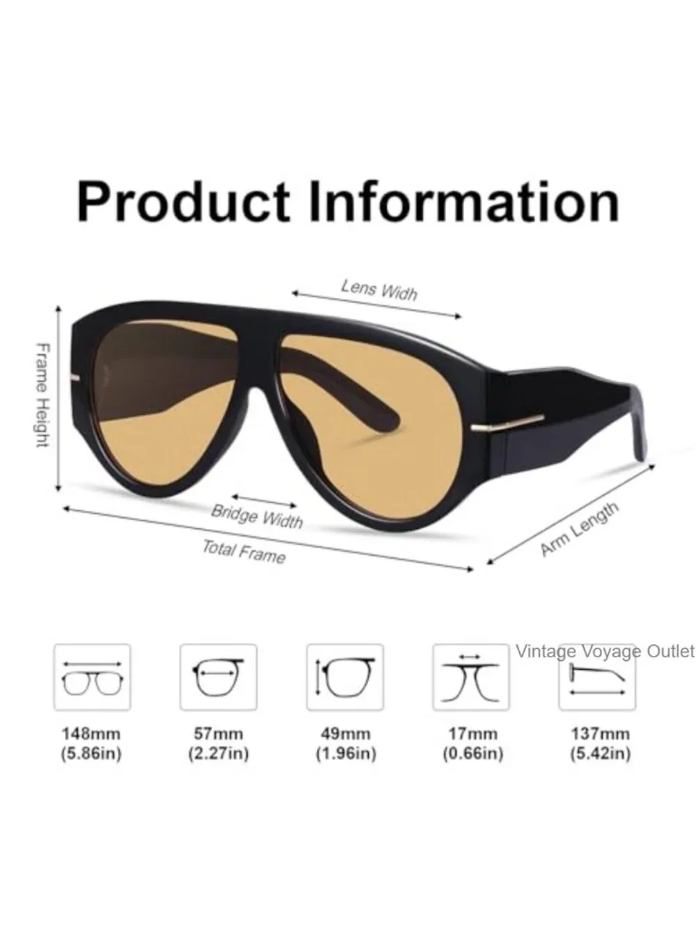 Oversized Aviator Sunglasses Men Women Retro 70s UV400
